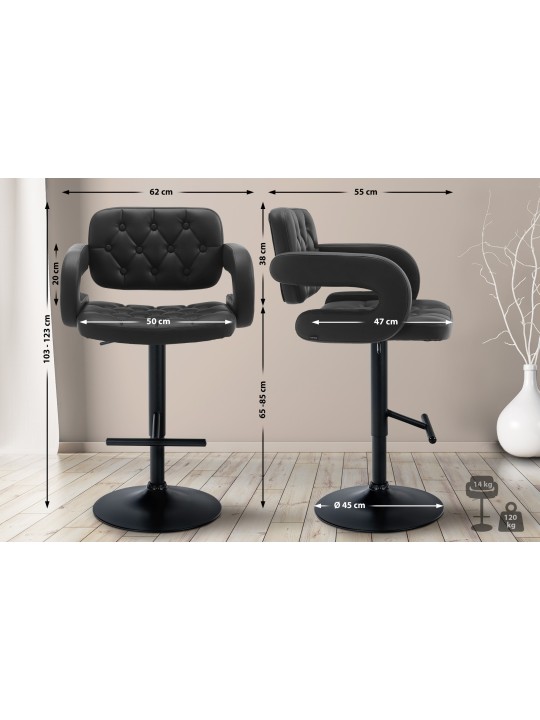 Dublin bárszék, fekete