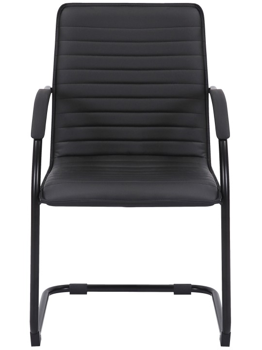 2 db Tira műbőr látogatószék szett, fekete/fekete