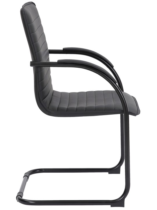 2 db Tira műbőr látogatószék szett, fekete/fekete