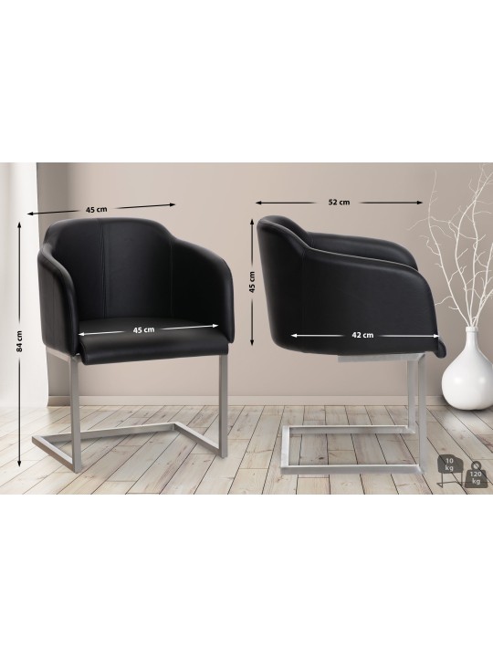 Magnus látogatói szék, fekete