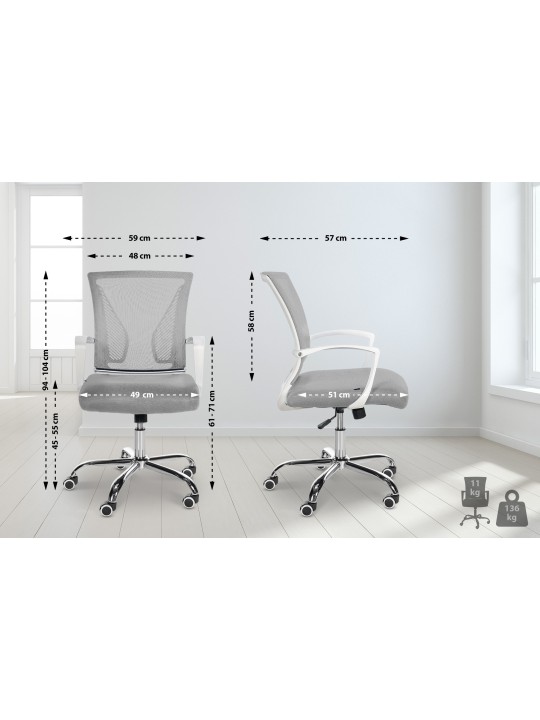 Irodai szék Tracy C, világosszürke