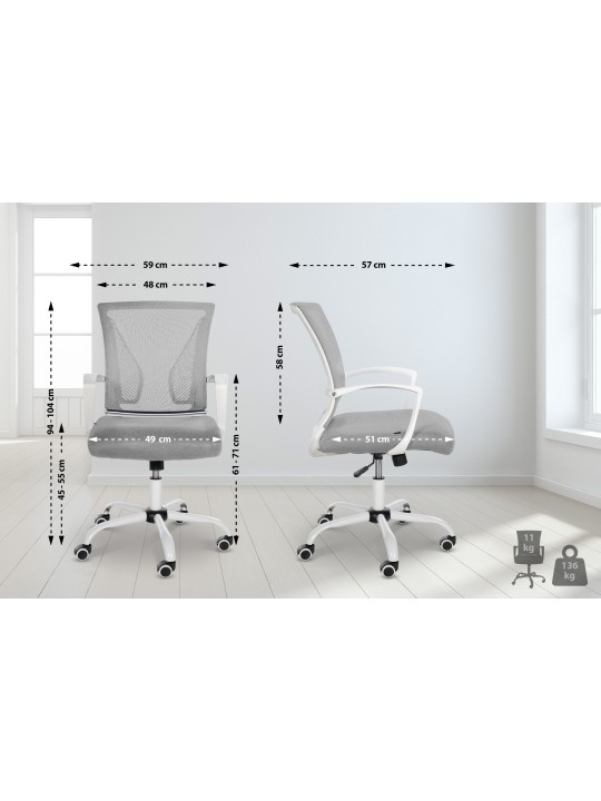 Irodai szék Tracy W, világosszürke