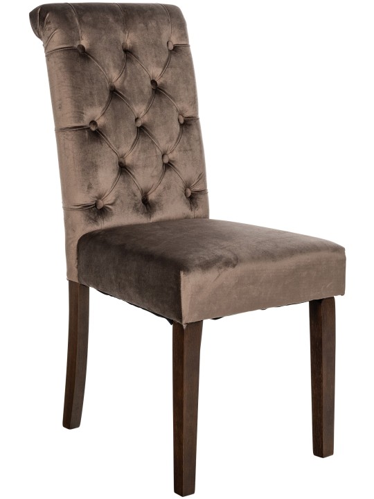 Lisburn bársony étkezőszék, barna