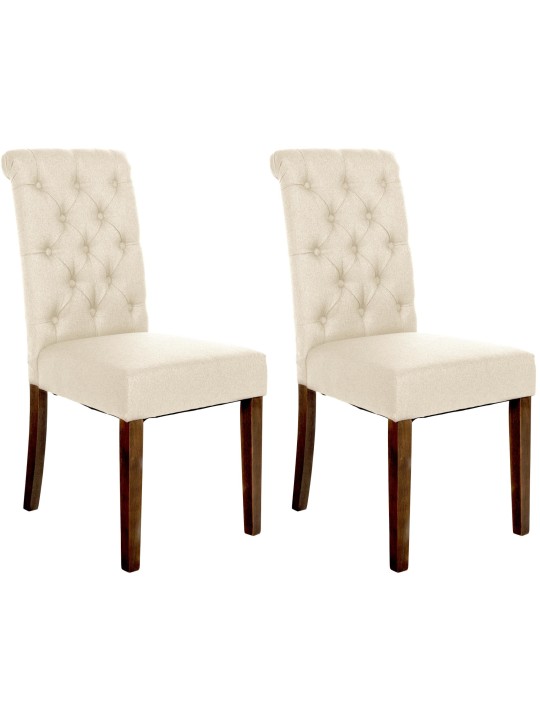 2 db Lisburn Fabric étkezőszékből álló készlet, krém