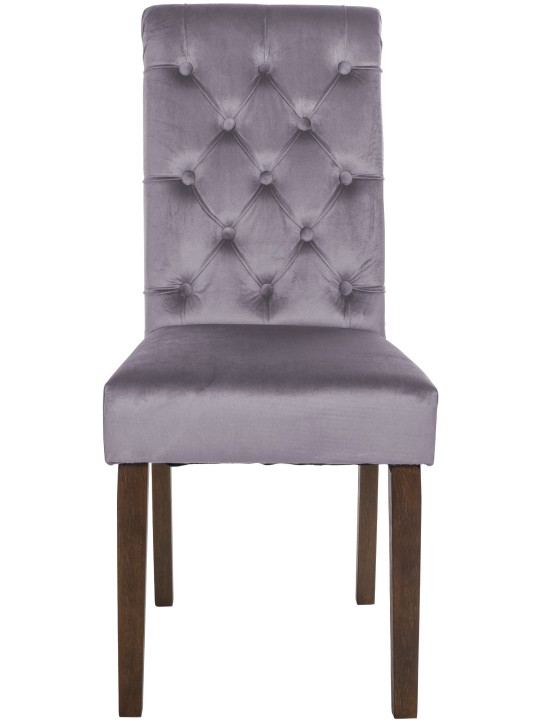 2 db Lisburn bársony étkezőszékből álló készlet, sötétszürke