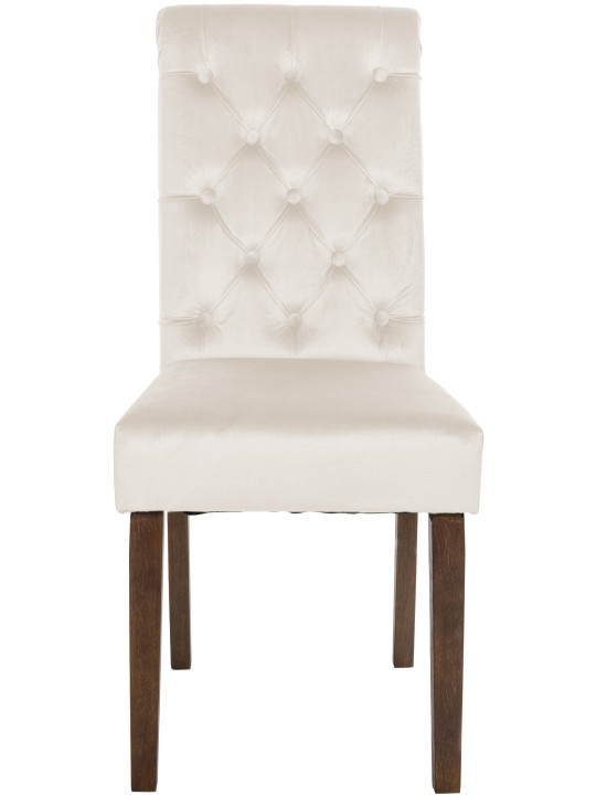 2 db Lisburn bársony étkezőszékből álló készlet, krém