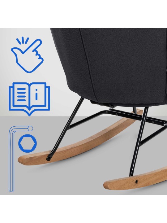 Szék Sanka szövet, fekete