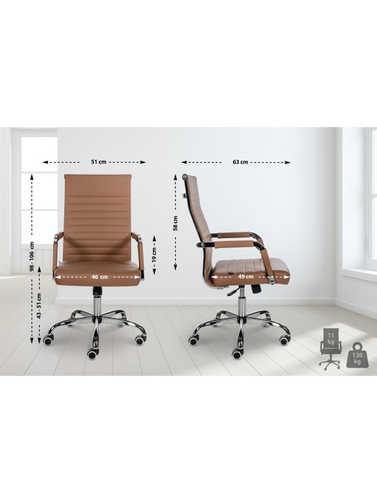 Irodai szék Amadora műbőr, világosbarna