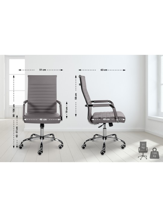 Irodai szék Amadora műbőr, szürke