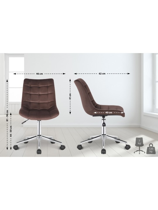 Medford bársony irodai szék, barna