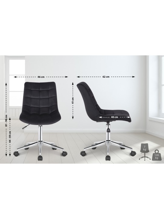 Medford bársony irodai szék, fekete Medford bársony irodai szék, fekete