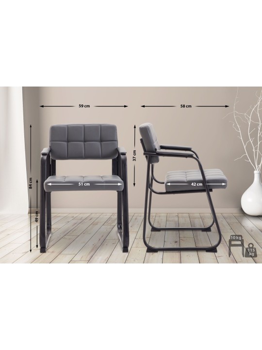 Látogatószék Canada B műbőr, szürke