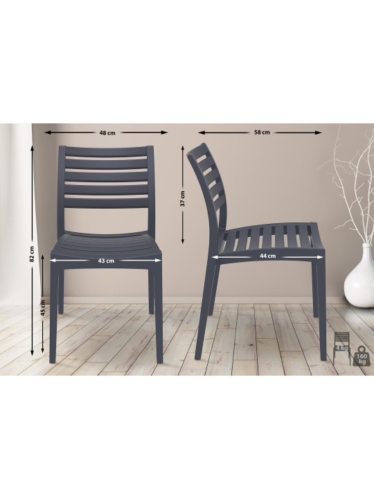 Ares szék, sötétszürke