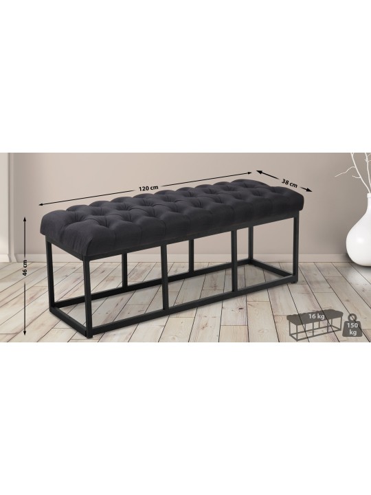 Pad Amun szövet 120 cm, fekete