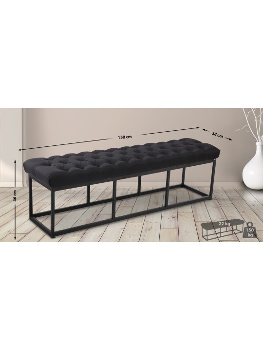 Pad Amun szövet 150 cm, fekete