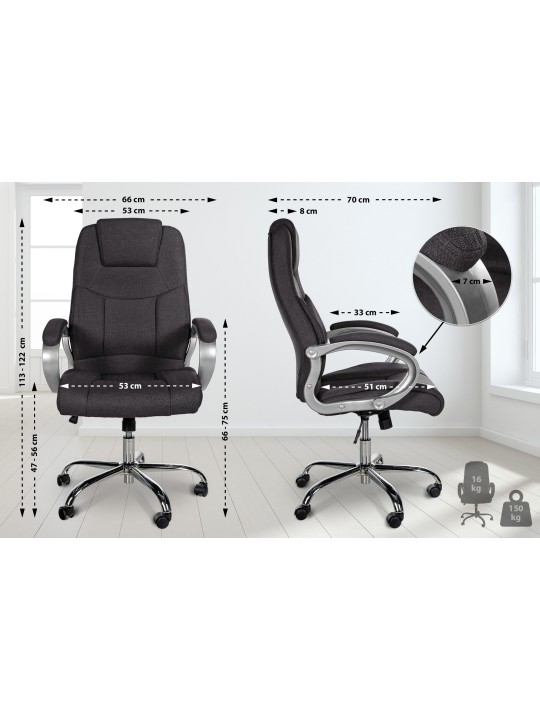 Irodai szék BIG Apollo szövet, sötétszürke