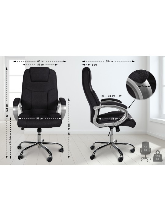 Irodai szék BIG Apollo szövet, fekete