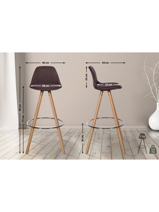 Bárszék Corbin szövet kerek natúr, barna