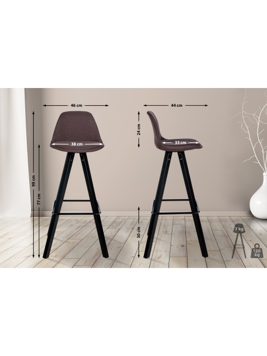 Bárszék Corbin szövet négyzet, barna