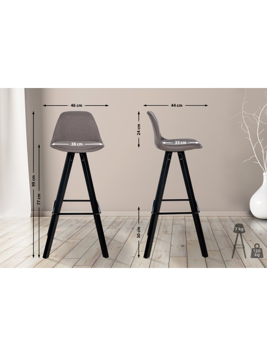 Bárszék Corbin szövet négyzet, taupe