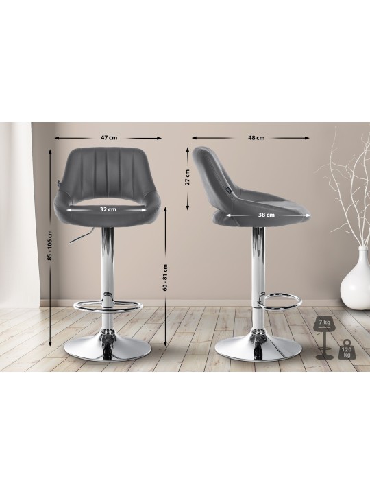 2 db bárszék szett Milet műbőr C, szürke 2 db bárszék szett Milet műbőr C, szürke