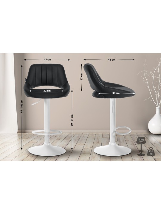 2 db bárszék szett Milet műbőr W, fekete