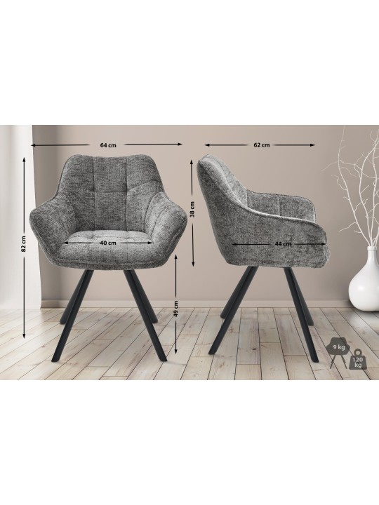 Scott szövet étkezőszék, sötétszürke