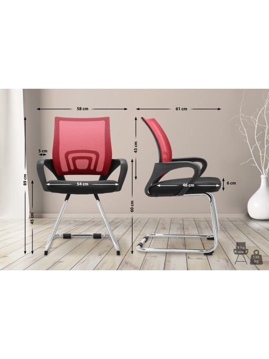 Eureka látogatói szék, piros