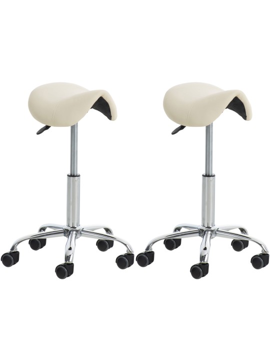 2 db-os Reno műbőr munkaszék készlet, krém