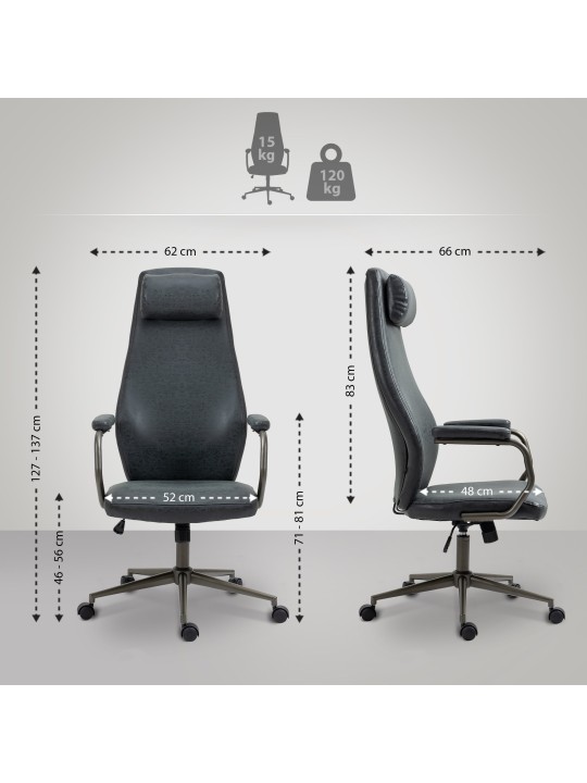 Pocatello irodai szék, antik fekete