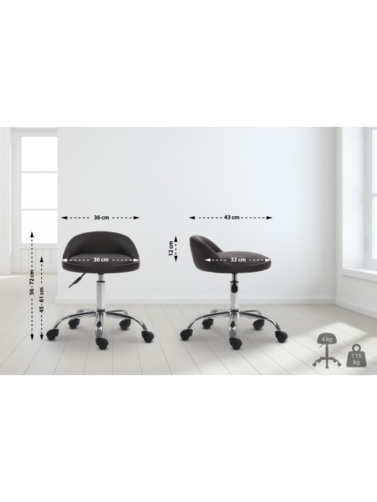 Munkaszék Teramo műbőr, fekete