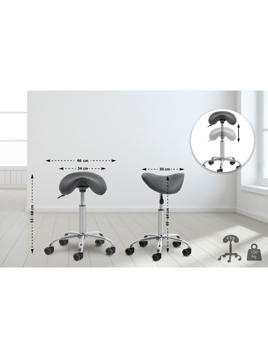 2 db-os Reno műbőr munkaszék készlet, szürke 2 db-os Reno műbőr munkaszék készlet, szürke