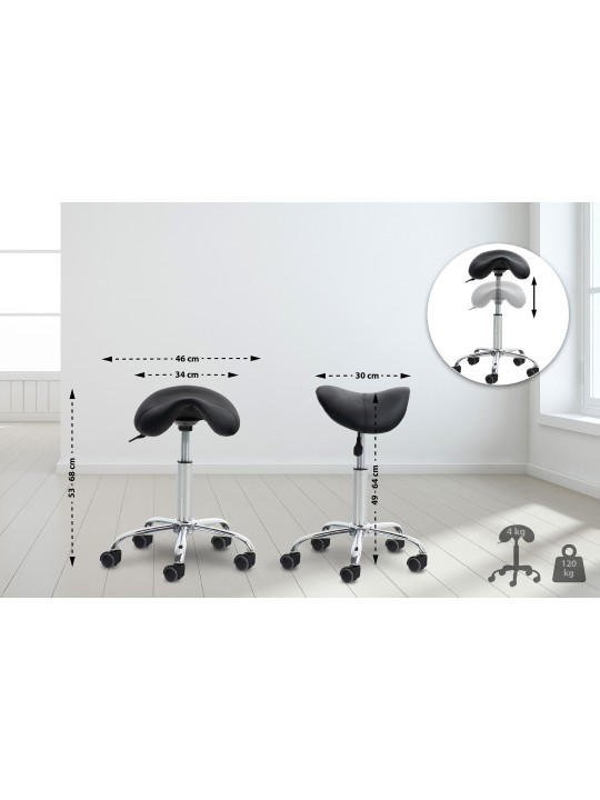 2 db-os Reno műbőr munkaszék készlet, fekete