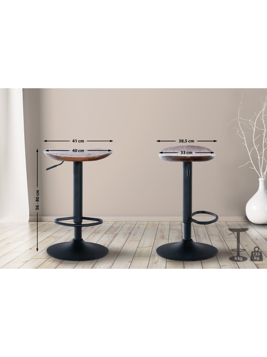 Skelde 4 db bárszék készlet, dió