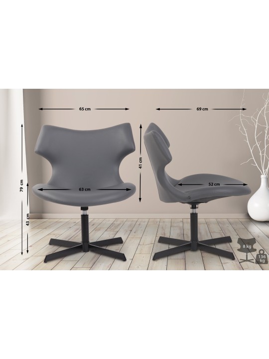 Lounger Welland műbőr, szürke