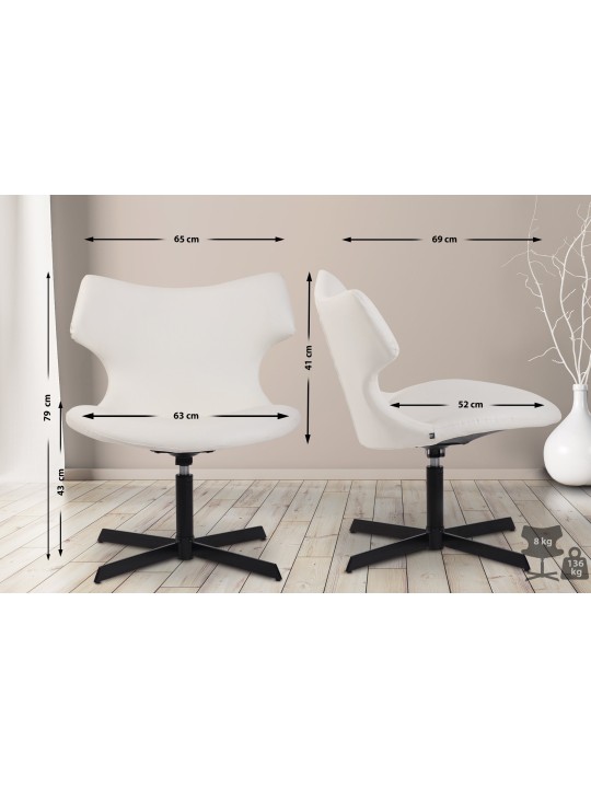 Lounger Welland műbőr, fehér