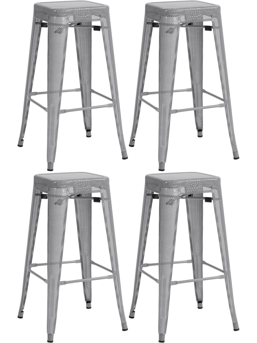 4 db Fletcher bárszék készlet, ezüst