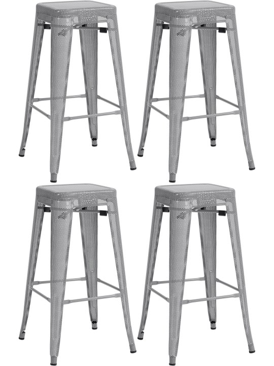 4 db Fletcher bárszék készlet, ezüst