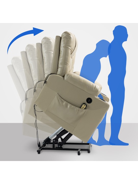 Andover fotel műbőr, krém