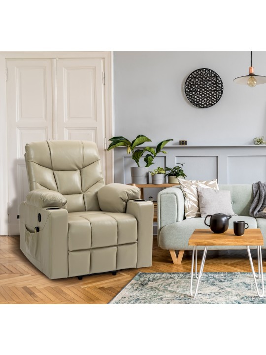 Andover fotel műbőr, krém