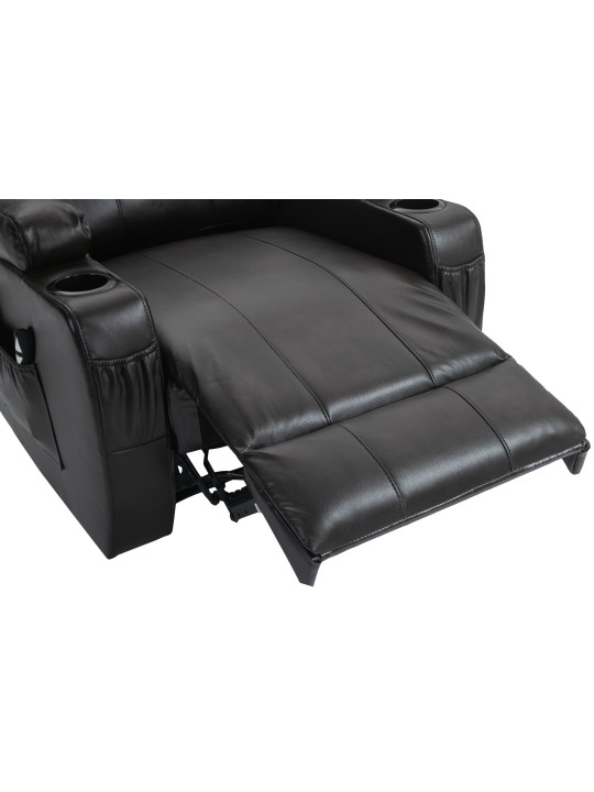 Hepler fotel masszázs funkcióval műbőr, barna