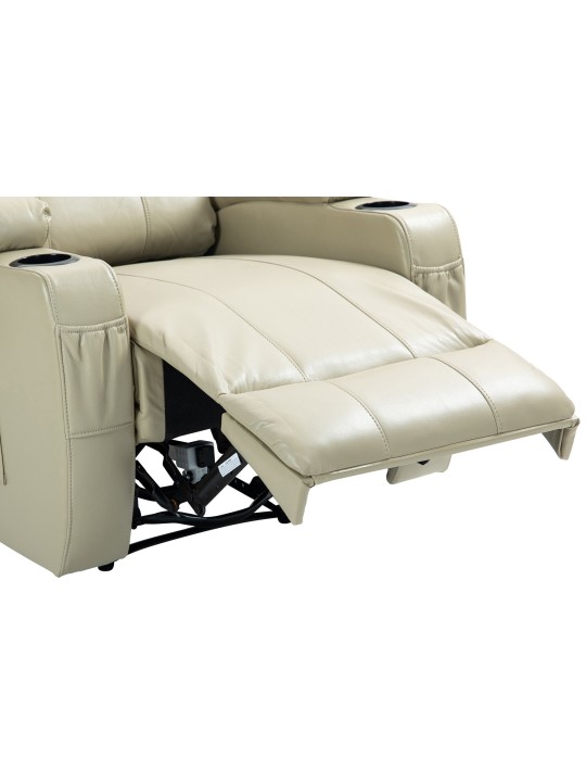 Hepler fotel masszázs funkcióval műbőr, krém