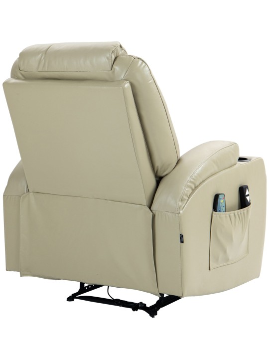 Hepler fotel masszázs funkcióval műbőr, krém