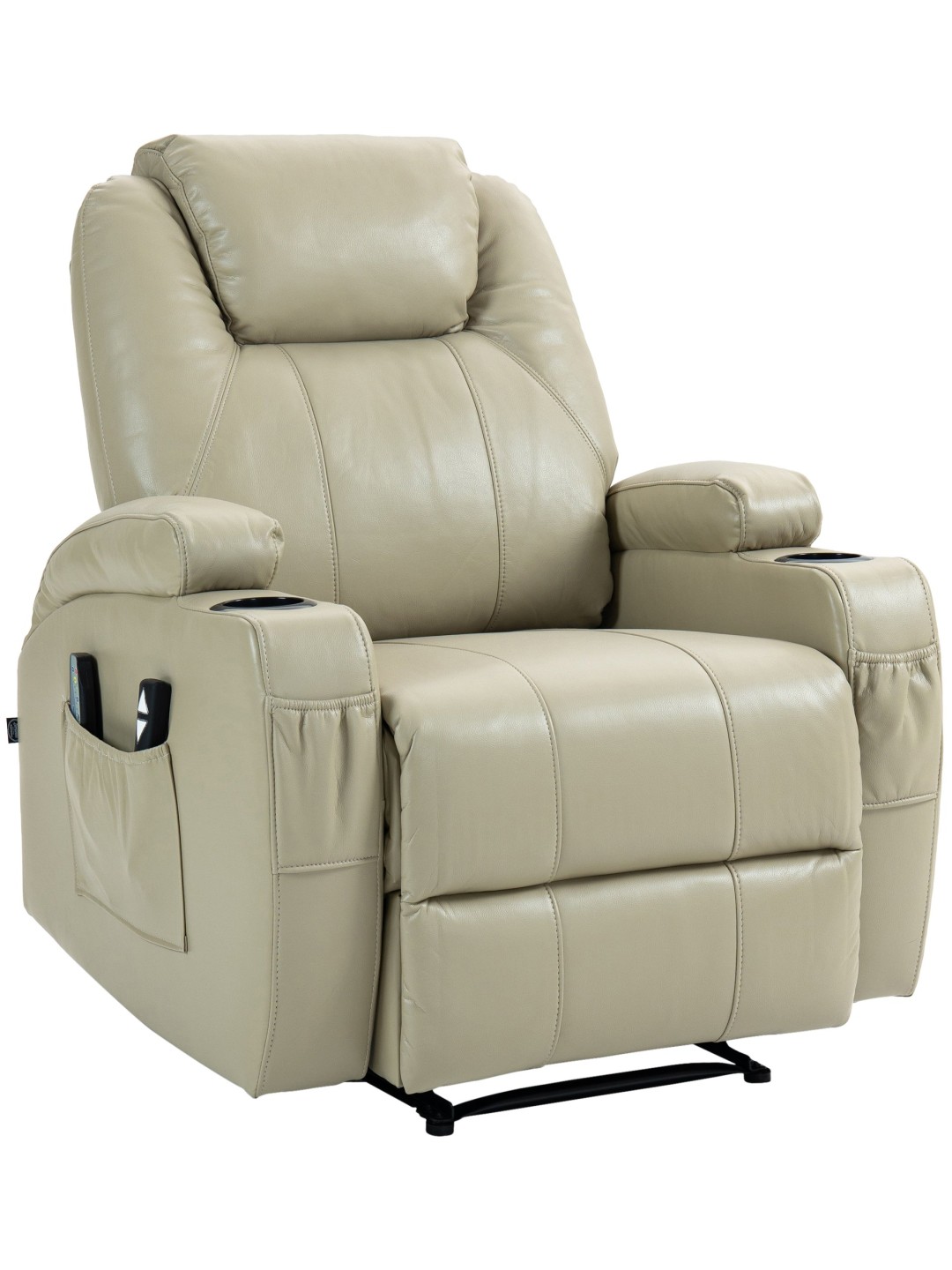 Hepler fotel masszázs funkcióval műbőr, krém