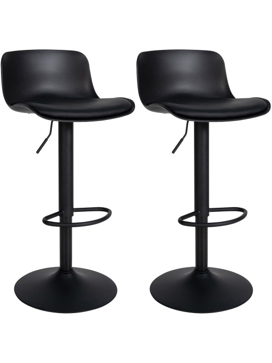 2 db Almada műbőr bárszék szett, fekete