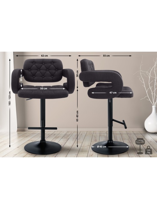 Bárszék Dublin SZÖVET, fekete