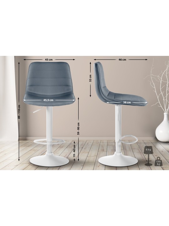 2 db bárszék készlet Lex műbőr W, szürke