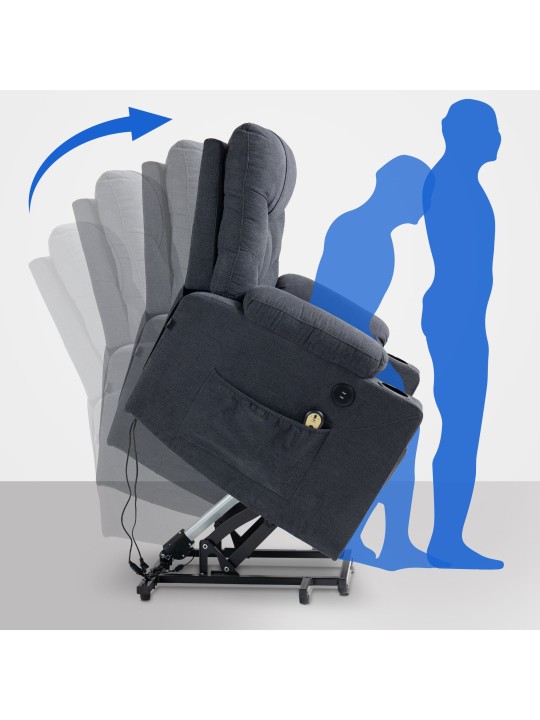 Fotel Andover szövet, sötétszürke