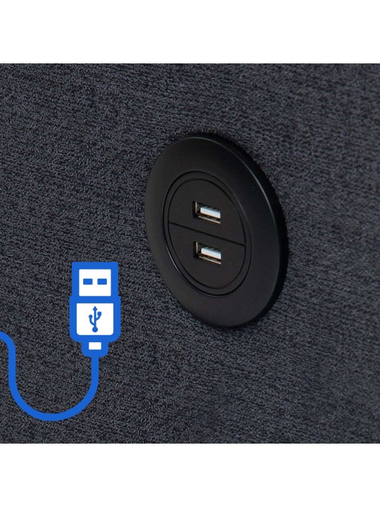 Fotel Andover szövet, sötétszürke