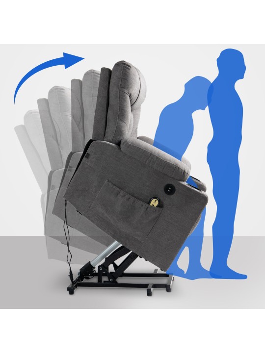 Fotel Andover szövet, szürke